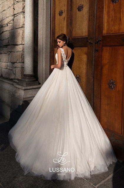 Свадебное платье Darin. Силуэт А-силуэт, Прямое. Цвет Айвори / Капучино, Белый / Молочный, Персик / Оранжевый. Вид 2