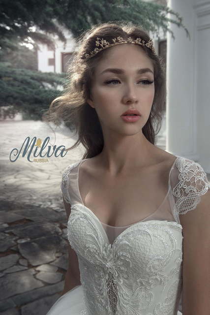 Свадебное платье Санрайз. Силуэт Пышное, А-силуэт. Цвет Белый / Молочный. Вид 3