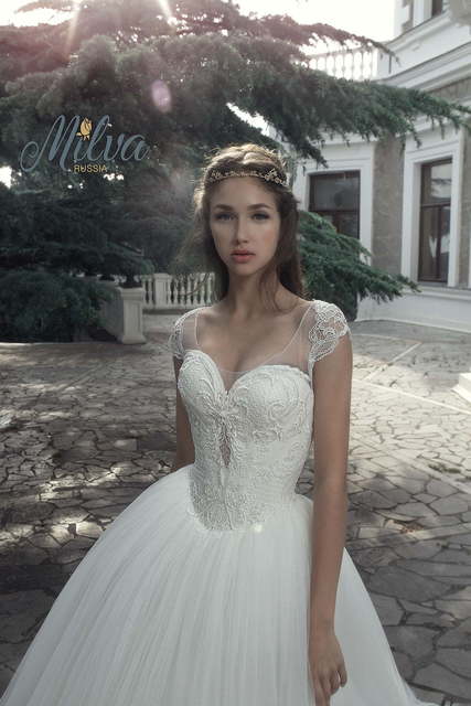 Свадебное платье Санрайз. Силуэт Пышное, А-силуэт. Цвет Белый / Молочный. Вид 4