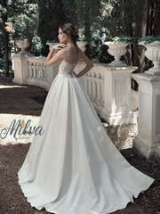 Свадебное платье Альфреда. Силуэт А-силуэт. Цвет Белый / Молочный, Айвори / Капучино. Вид 2