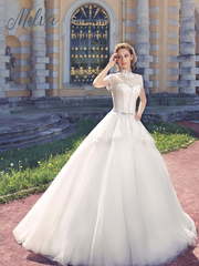 Свадебное платье Жаннет. Силуэт Пышное, А-силуэт. Цвет Белый / Молочный. Вид 1