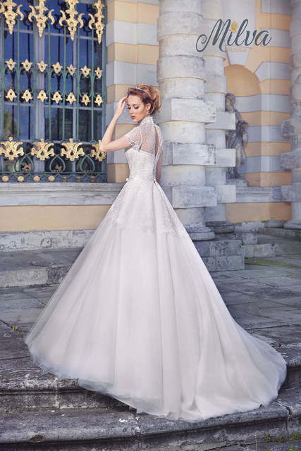 Свадебное платье Жаннет. Силуэт Пышное, А-силуэт. Цвет Белый / Молочный. Вид 2