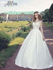 Свадебное платье Мирей. Силуэт Пышное, А-силуэт, Прямое. Цвет Белый / Молочный. Вид 1