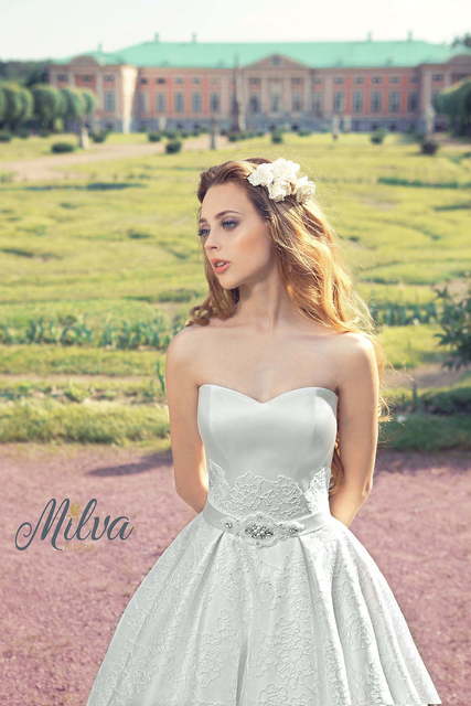 Свадебное платье Фанни. Силуэт Пышное, А-силуэт. Цвет Белый / Молочный. Вид 2