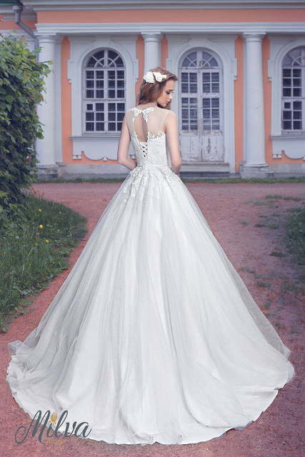 Свадебное платье Мейси. Силуэт Пышное, А-силуэт. Цвет Белый / Молочный. Вид 2