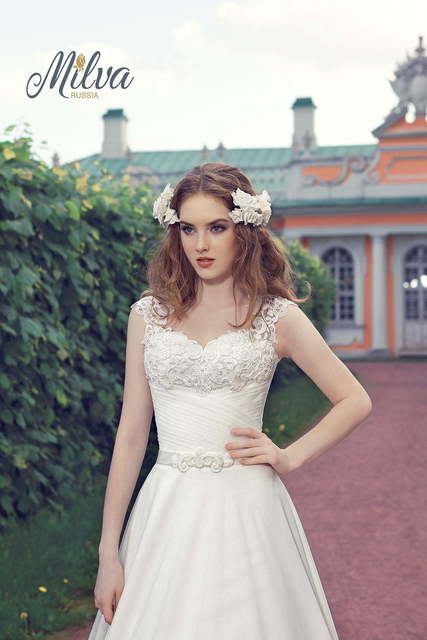 Свадебное платье Блум. Силуэт Пышное, А-силуэт. Цвет Белый / Молочный. Вид 3