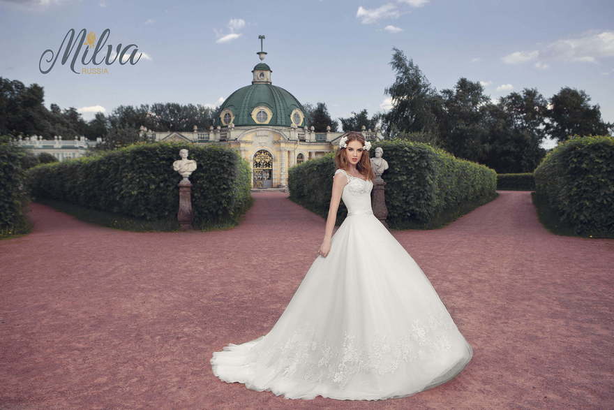 Свадебное платье Блум. Силуэт Пышное, А-силуэт. Цвет Белый / Молочный. Вид 4