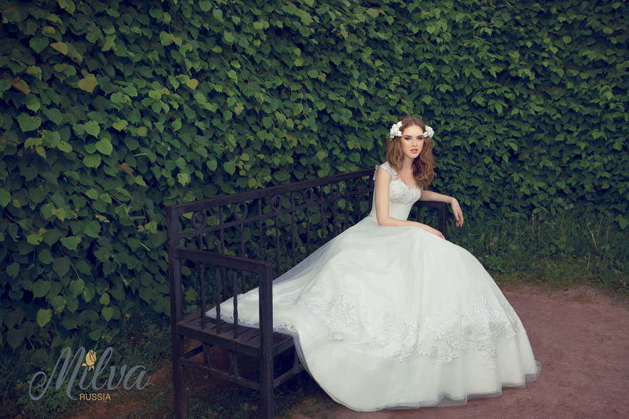 Свадебное платье Блум. Силуэт Пышное, А-силуэт. Цвет Белый / Молочный. Вид 5