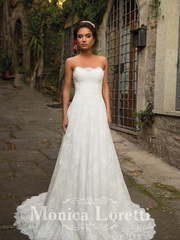 Свадебное платье Nelly. Силуэт А-силуэт, Прямое. Цвет Белый / Молочный. Вид 1