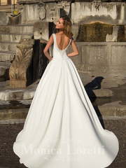 Свадебное платье Nevin. Силуэт Пышное, А-силуэт. Цвет Белый / Молочный. Вид 2