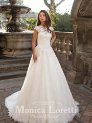 Свадебное платье Nibila. Силуэт А-силуэт. Цвет Белый / Молочный. Вид 1