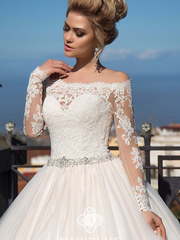 Свадебное платье Linda. Силуэт Пышное, А-силуэт. Цвет Белый / Молочный. Вид 1