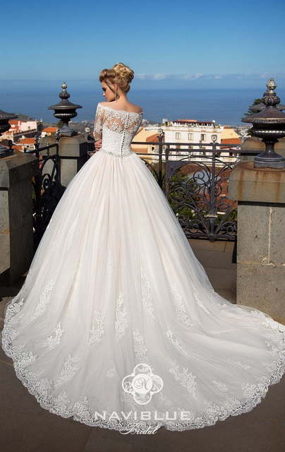 Свадебное платье Linda. Силуэт Пышное, А-силуэт. Цвет Белый / Молочный. Вид 2