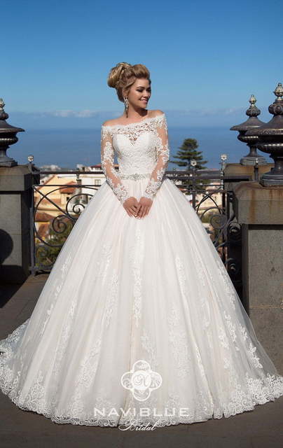 Свадебное платье Linda. Силуэт Пышное, А-силуэт. Цвет Белый / Молочный. Вид 3