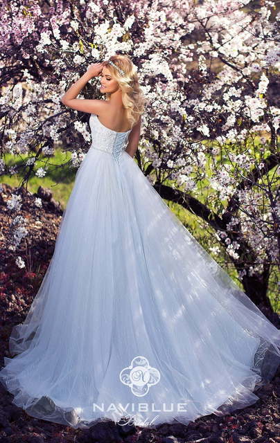 Свадебное платье Lianne. Силуэт Пышное, А-силуэт. Цвет Голубой / Синий. Вид 2