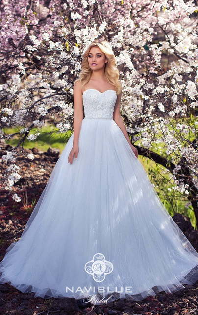 Свадебное платье Lianne. Силуэт Пышное, А-силуэт. Цвет Голубой / Синий. Вид 3