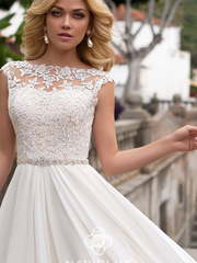 Свадебное платье Lilia. Силуэт А-силуэт, Прямое. Цвет Белый / Молочный. Вид 1