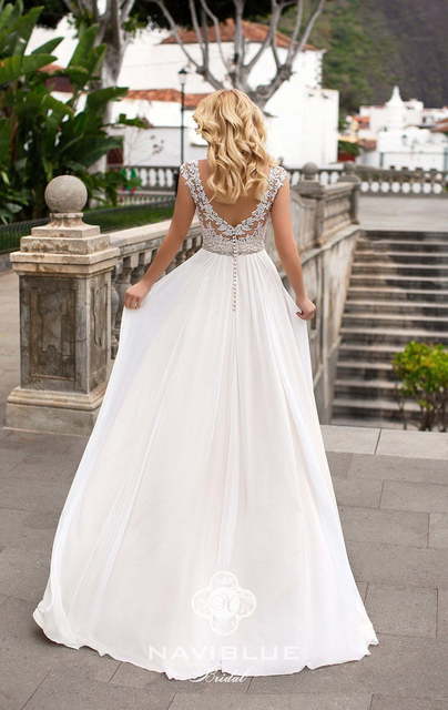 Свадебное платье Lilia. Силуэт А-силуэт, Прямое. Цвет Белый / Молочный. Вид 2