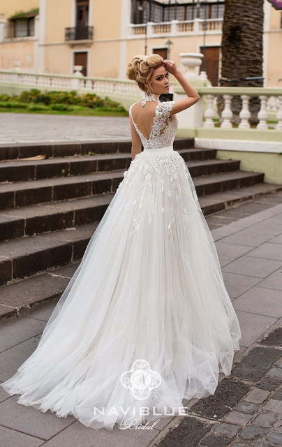 Свадебное платье Laurel. Силуэт Рыбка, Пышное, А-силуэт. Цвет Белый / Молочный, оттенки Розового. Вид 2