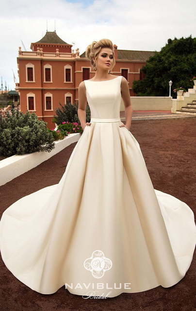 Свадебное платье Luara. Силуэт А-силуэт. Цвет Айвори / Капучино, Белый / Молочный. Вид 3