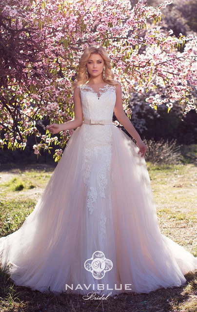 Свадебное платье Lana. Силуэт Рыбка, А-силуэт. Цвет Белый / Молочный, оттенки Розового. Вид 2