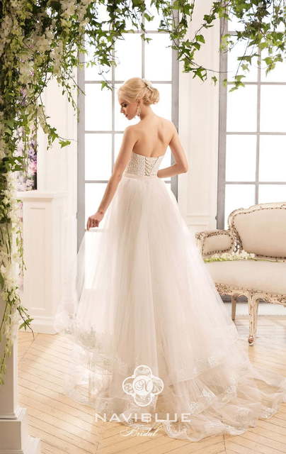 Свадебное платье Kollin. Силуэт А-силуэт, Прямое. Цвет Айвори / Капучино. Вид 2