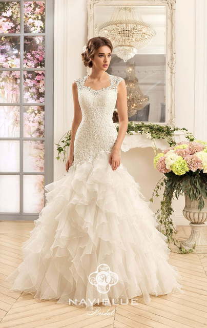 Свадебное платье Klara. Силуэт Рыбка, А-силуэт. Цвет Айвори / Капучино, Белый / Молочный. Вид 2