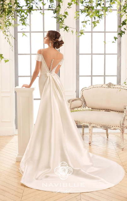 Свадебное платье Klaidy. Силуэт Рыбка, А-силуэт. Цвет Белый / Молочный. Вид 2