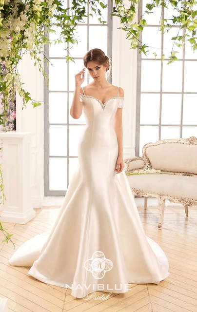 Свадебное платье Klaidy. Силуэт Рыбка, А-силуэт. Цвет Белый / Молочный. Вид 3