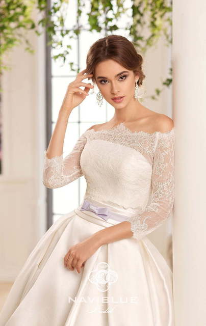 Свадебное платье Keitlin. Силуэт А-силуэт. Цвет Белый / Молочный. Вид 2