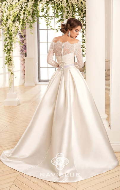 Свадебное платье Keitlin. Силуэт А-силуэт. Цвет Белый / Молочный. Вид 4