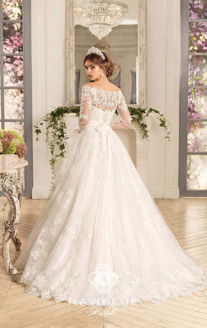 Свадебное платье Kameliya. Силуэт А-силуэт. Цвет Белый / Молочный. Вид 2