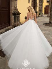 Свадебное платье Lina. Силуэт Пышное, А-силуэт, Рыбка. Цвет Белый / Молочный, Айвори / Капучино, оттенки Розового. Вид 2