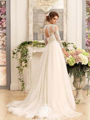 Свадебное платье Kristy. Силуэт А-силуэт. Цвет Белый / Молочный, Айвори / Капучино. Вид 1