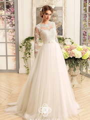 Свадебное платье Kristy. Силуэт А-силуэт. Цвет Белый / Молочный, Айвори / Капучино. Вид 2