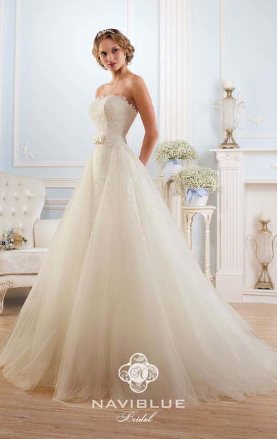 Свадебное платье 13485. Силуэт Пышное, А-силуэт, Рыбка. Цвет Белый / Молочный, Айвори / Капучино. Вид 5