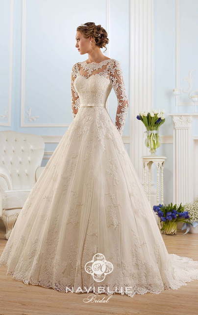 Свадебное платье 13483. Силуэт А-силуэт. Цвет Айвори / Капучино, Белый / Молочный. Вид 3