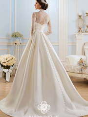 Свадебное платье 13480. Силуэт А-силуэт. Цвет Белый / Молочный. Вид 2
