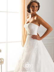 Свадебное платье 13169. Силуэт А-силуэт. Цвет Белый / Молочный. Вид 1