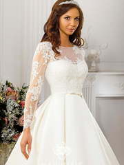 Свадебное платье 13381. Силуэт А-силуэт. Цвет Белый / Молочный. Вид 2