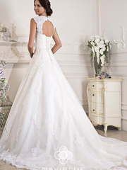 Свадебное платье 13169-1. Силуэт А-силуэт. Цвет Белый / Молочный. Вид 2