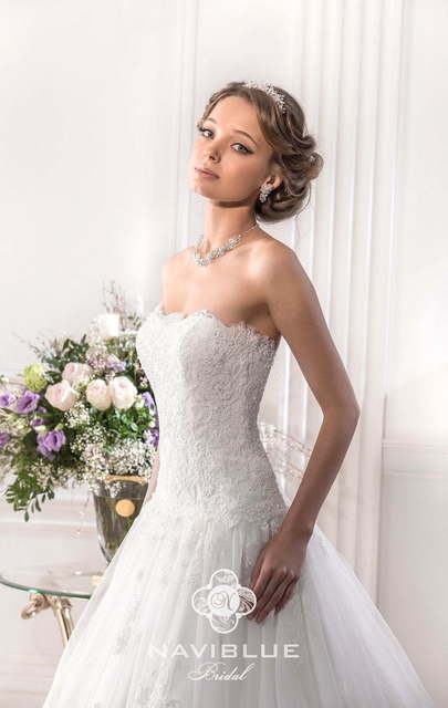 Свадебное платье 13111A. Силуэт Пышное, А-силуэт. Цвет Белый / Молочный. Вид 2