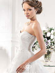 Свадебное платье 13036A. Силуэт А-силуэт. Цвет Белый / Молочный, Айвори / Капучино, Пепельный / Металлик. Вид 1