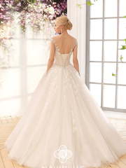 Свадебное платье Karen. Силуэт Пышное, А-силуэт. Цвет Айвори / Капучино. Вид 2