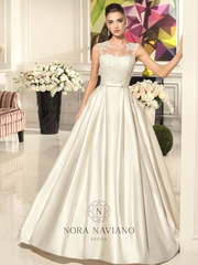 Свадебное платье Adeline. Силуэт Пышное, А-силуэт. Цвет Белый / Молочный, Айвори / Капучино. Вид 1