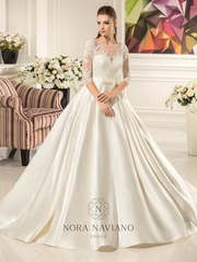 Свадебное платье Adelle. Силуэт Пышное, А-силуэт. Цвет Белый / Молочный. Вид 1