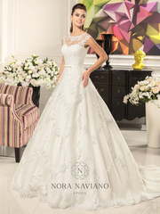 Свадебное платье Aurore. Силуэт А-силуэт. Цвет Белый / Молочный. Вид 1