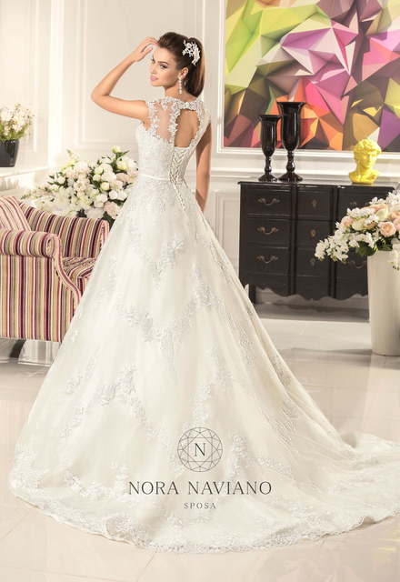 Свадебное платье Aurore. Силуэт А-силуэт. Цвет Белый / Молочный. Вид 2