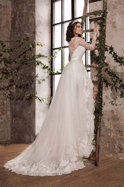 Свадебное платье Batsi. Силуэт Пышное, А-силуэт. Цвет Белый / Молочный. Вид 2