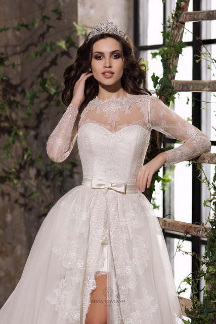 Свадебное платье Batsi. Силуэт Пышное, А-силуэт. Цвет Белый / Молочный. Вид 3